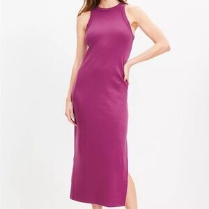 LOFT Sleeveless Fuchsia Midi Dress